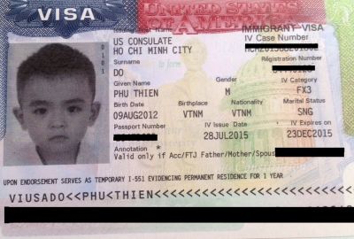 Visa bảo lãnh con Đỗ Thiên Phú